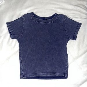 Navy blue ribbed baby tee